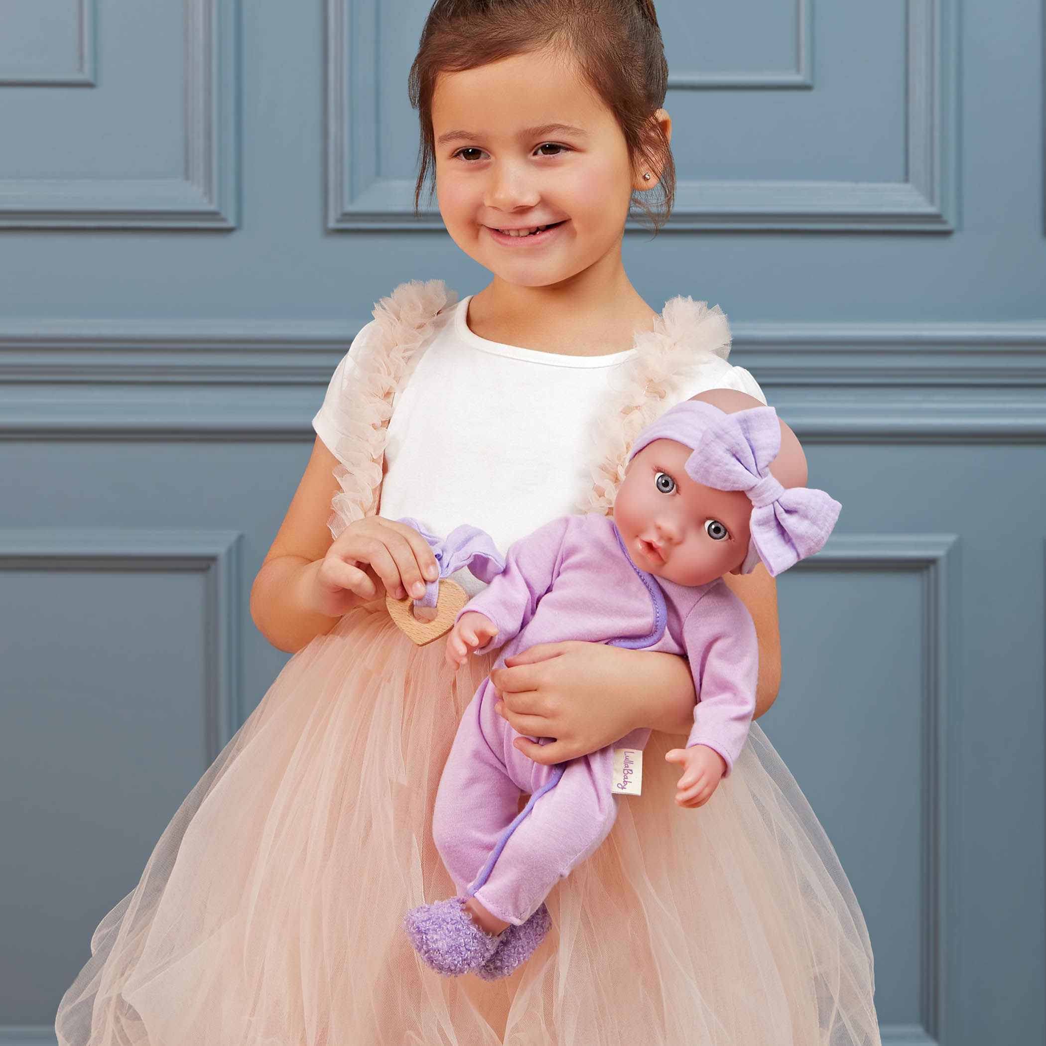 Baby Doll Pyjama Outfit - Purple Onesies for 36cm Baby Doll - LullaBaby