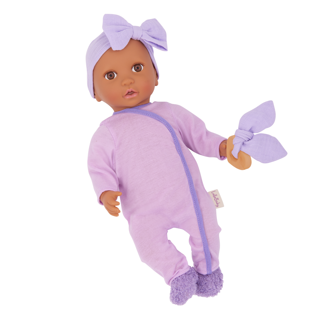 Baby Doll Pyjama Outfit - Purple Onesies for 36cm Baby Doll - LullaBaby