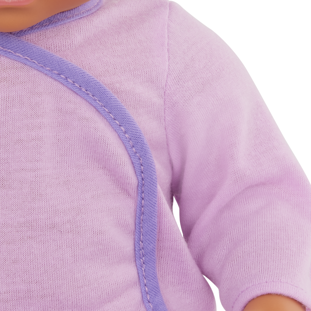 Baby Doll Pyjama Outfit - Purple Onesies for 36cm Baby Doll - LullaBaby