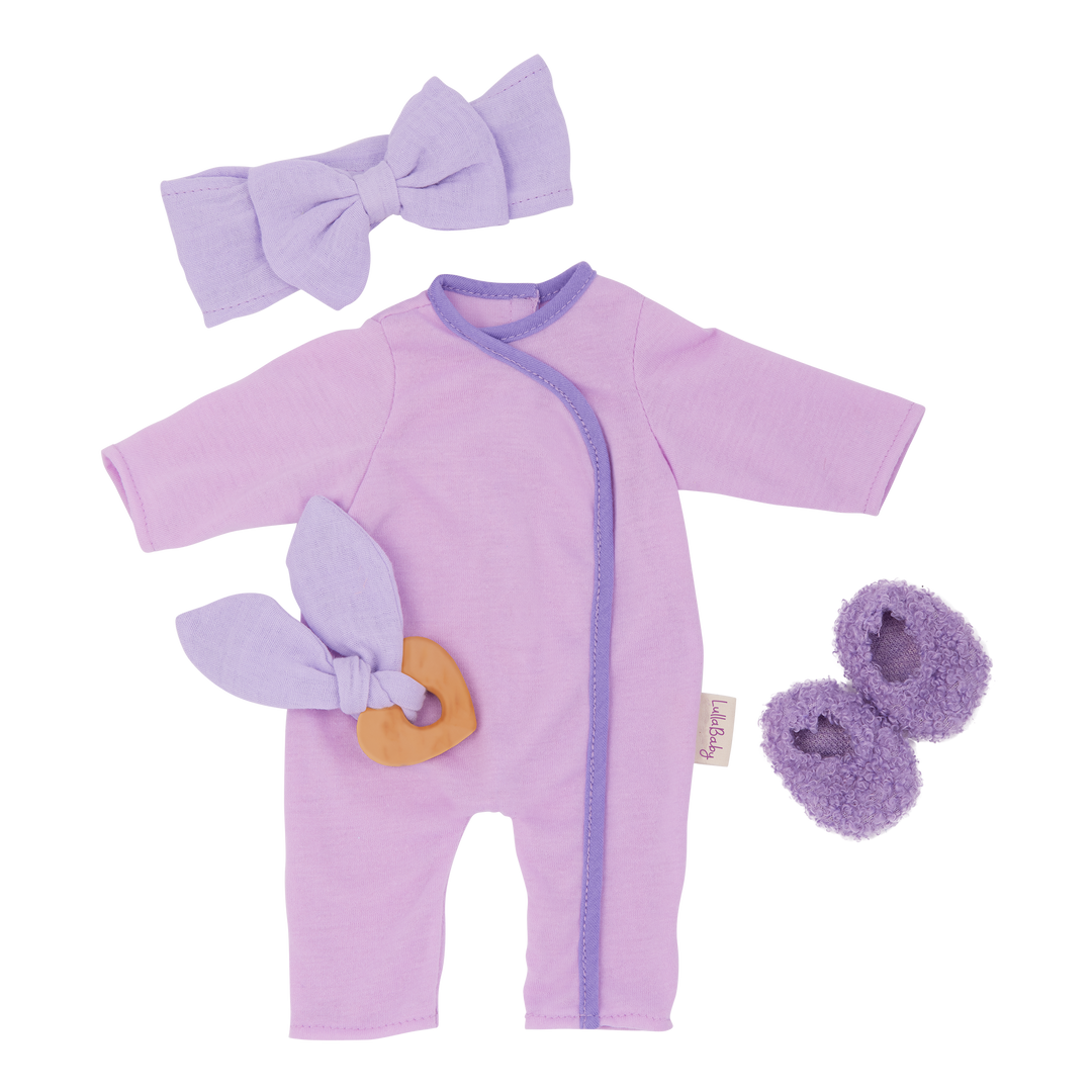 Baby Doll Pyjama Outfit - Purple Pyjama for Baby Girl Doll - Outfits for Baby Doll - LullaBaby