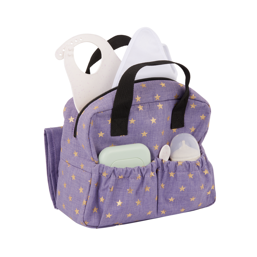 Baby Doll Nappy Bag in Purple - Changing Accessories for Baby Doll - LullaBaby