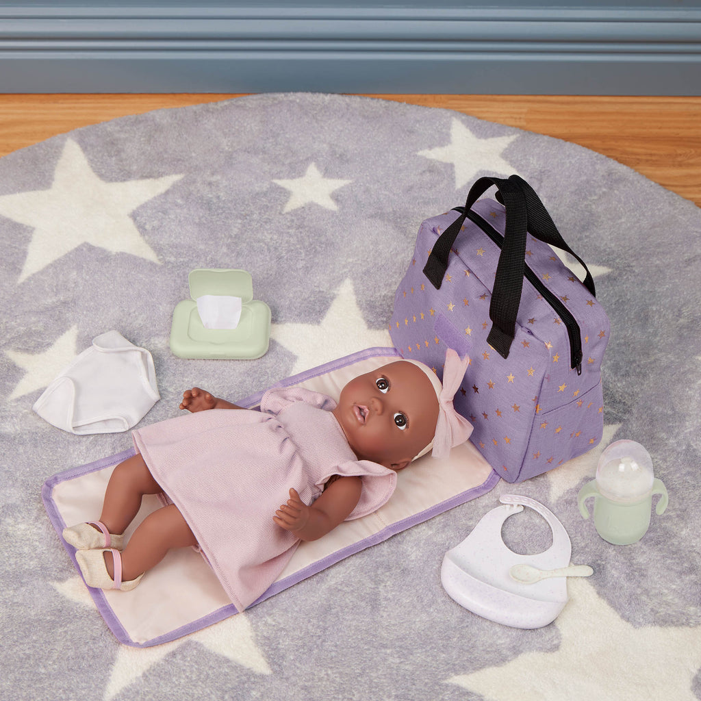 Baby Doll Nappy Bag in Purple - Changing Accessories for Baby Doll - LullaBaby