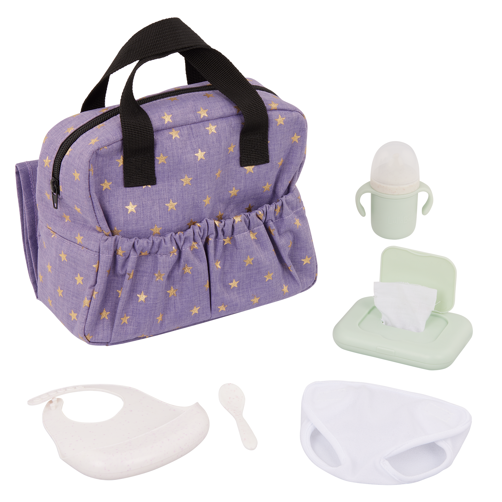Baby Doll Nappy Bag in Purple - Changing Accessories for Baby Doll - LullaBaby