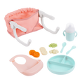 Clip On Table Seat and Feeding Set - Pink Clip On Seat for 36cm Baby Dolls - Feeding Accessories - LullaBaby UK