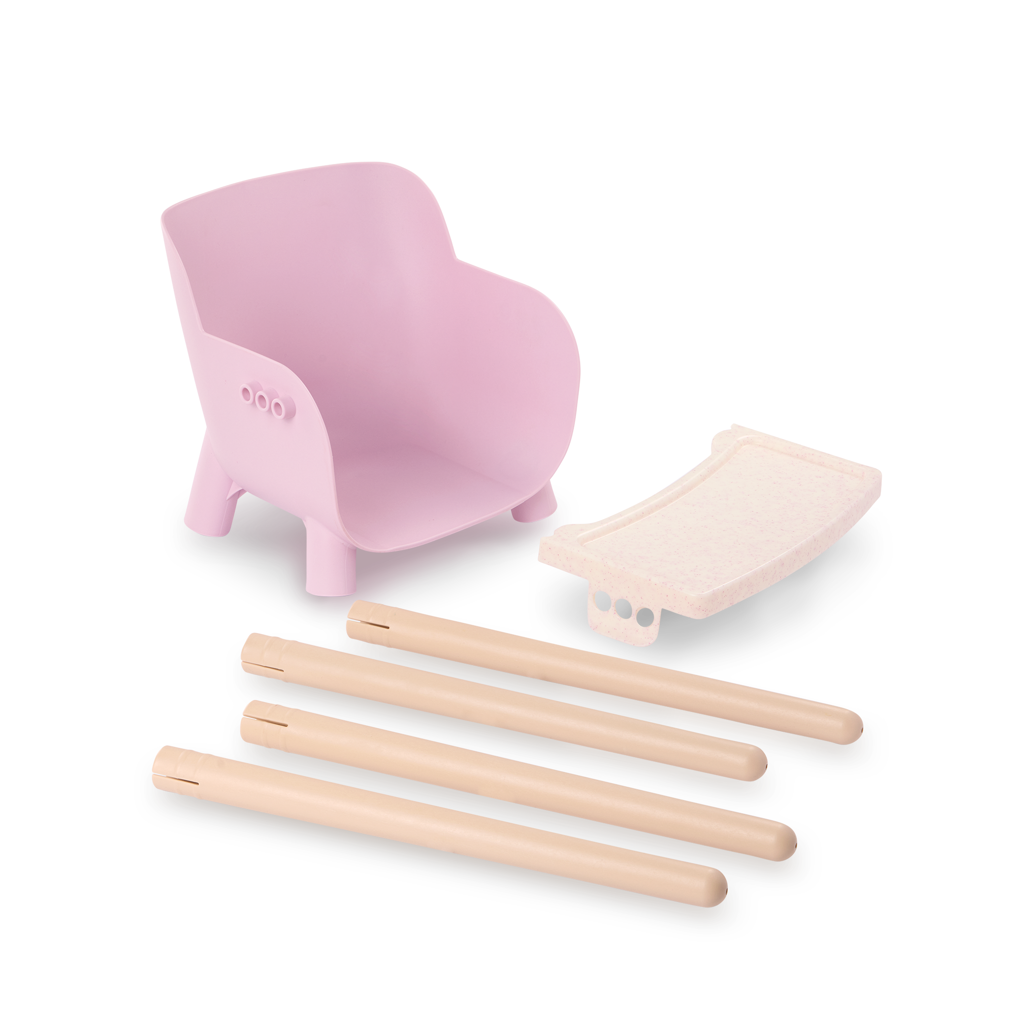 Baby Doll High Chair in Pink - Accessory for 36cm Baby Dolls - LullaBaby UK