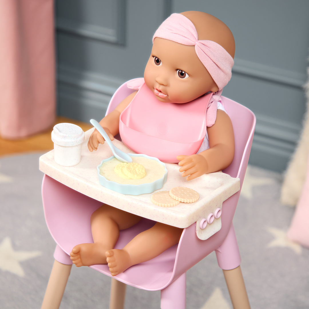 Pink Baby Doll High Chair Playsets Accessories LullaBaby
