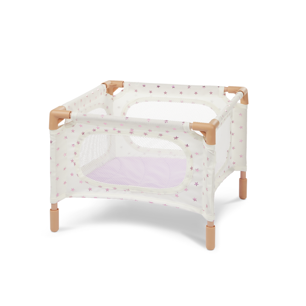 LullaBaby Doll Nursery Set - White & Lilac Coloured Nursery - Playpen, Jogger Pram & Highchair - Baby Doll Accessories - LullaBaby UK