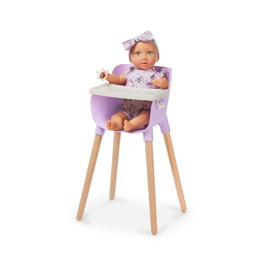 LullaBaby Doll Nursery Set - White & Lilac Coloured Nursery - Playpen, Jogger Pram & Highchair - Baby Doll Accessories - LullaBaby UK