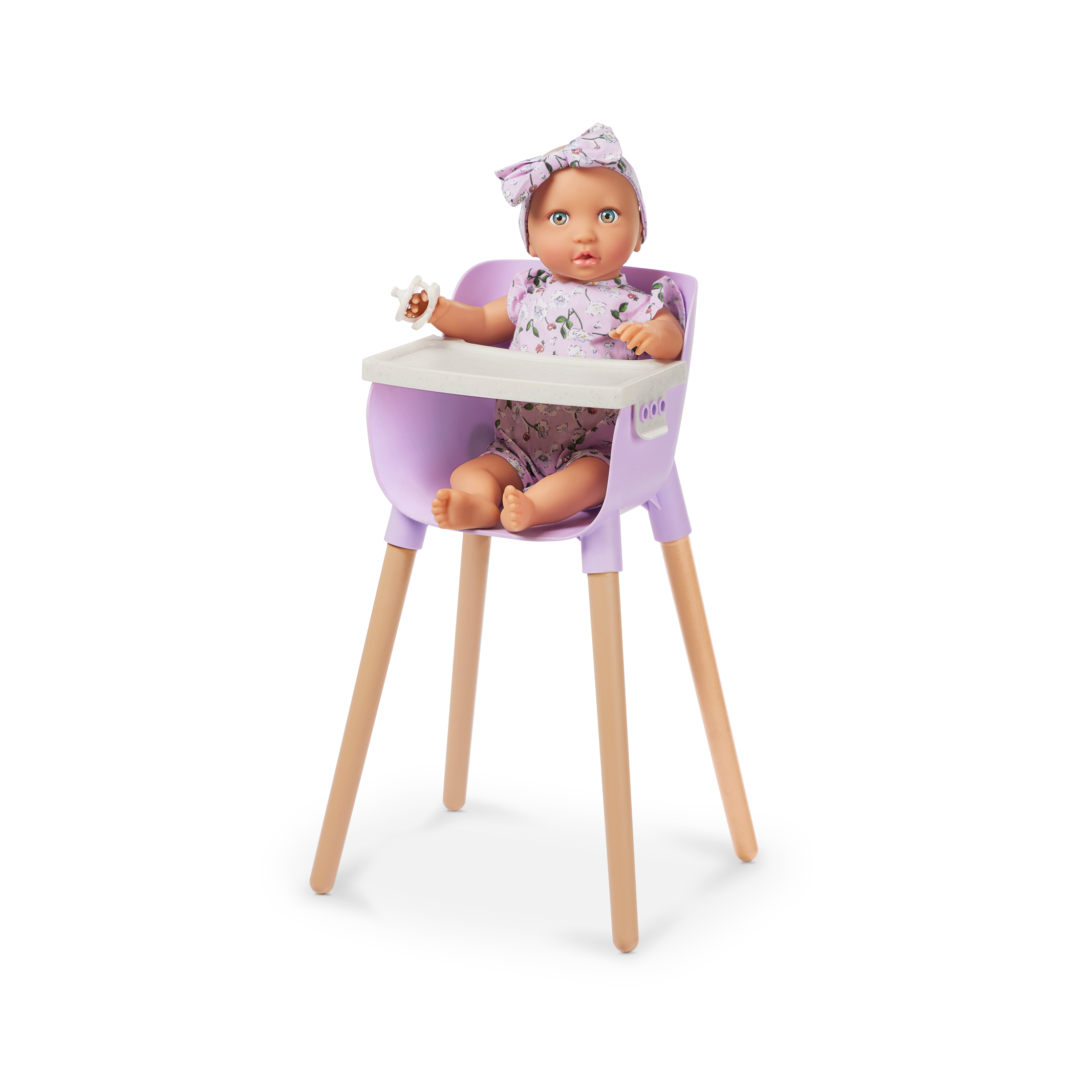 LullaBaby Doll Nursery Set - White & Lilac Coloured Nursery - Playpen, Jogger Pram & Highchair - Baby Doll Accessories - LullaBaby UK