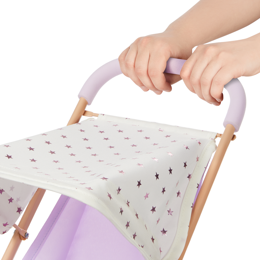 LullaBaby Doll Nursery Set - White & Lilac Coloured Nursery - Playpen, Jogger Pram & Highchair - Baby Doll Accessories - LullaBaby UK