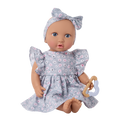 Baby Doll in Blue Floral Dress - 36cm Baby Doll with Dress & Pyjama Outfit - Gift Ideas for 2 Years + - LullaBaby Dolls UK