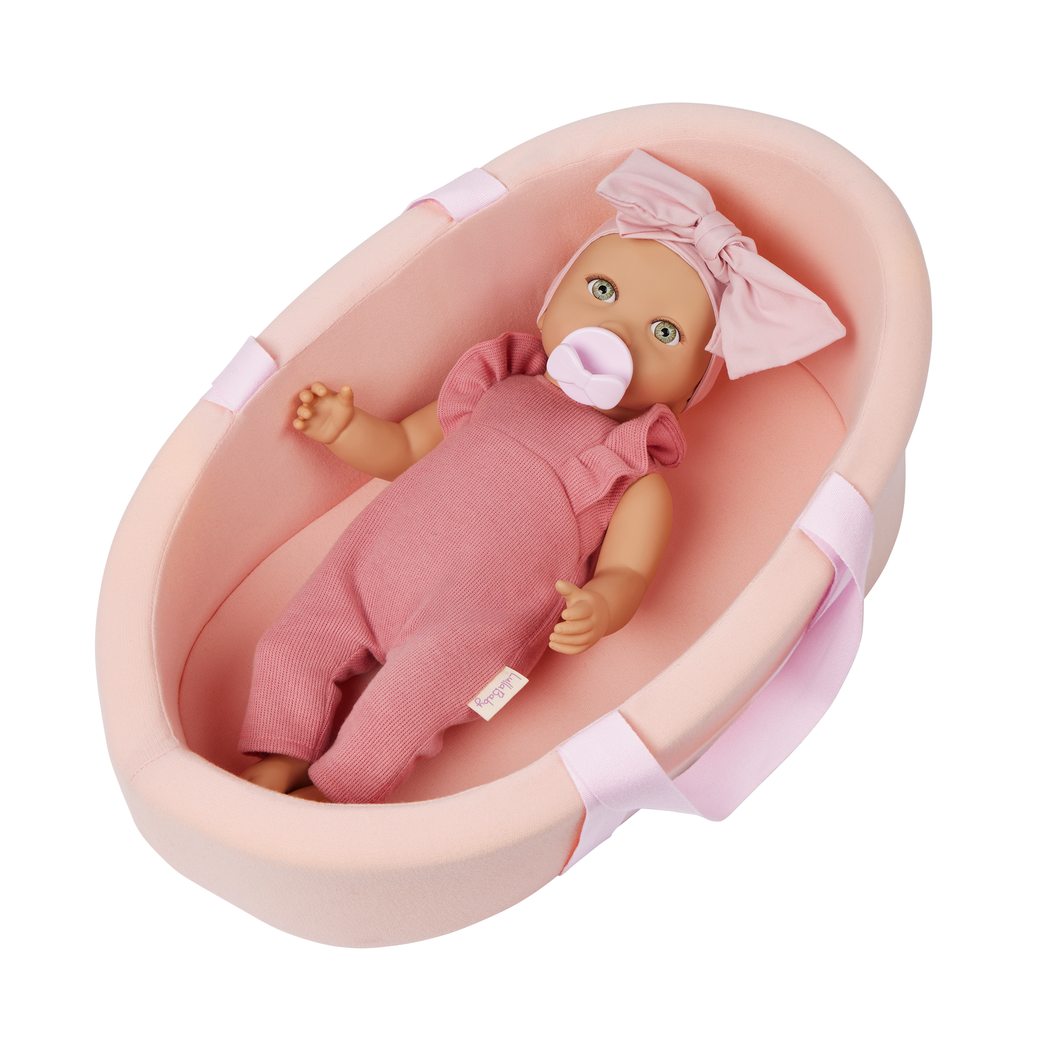 LullaBaby Doll & Soft Bassinet Carrier - Pink Carrier for 36cm Baby Doll - Baby Doll & Accessory - Gifts for Kids Ages 2 Years +- LullaBaby UK