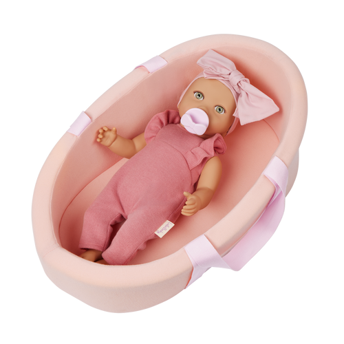 LullaBaby Doll & Soft Bassinet Carrier - Pink Carrier for 36cm Baby Doll - Baby Doll & Accessory - Gifts for Kids Ages 2 Years +- LullaBaby UK