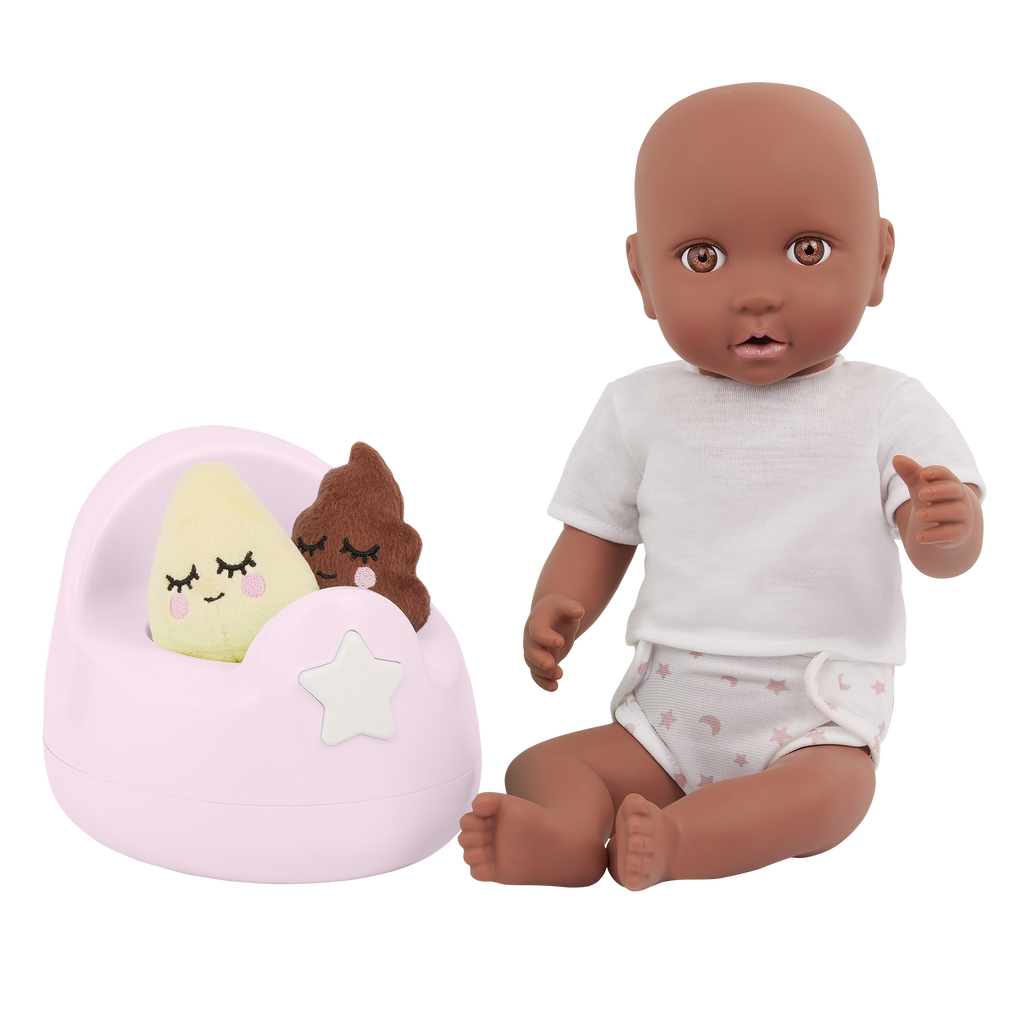 Baby Doll Potty Set in Pink - Baby Doll Accessory with Fun Sounds - LullaBaby