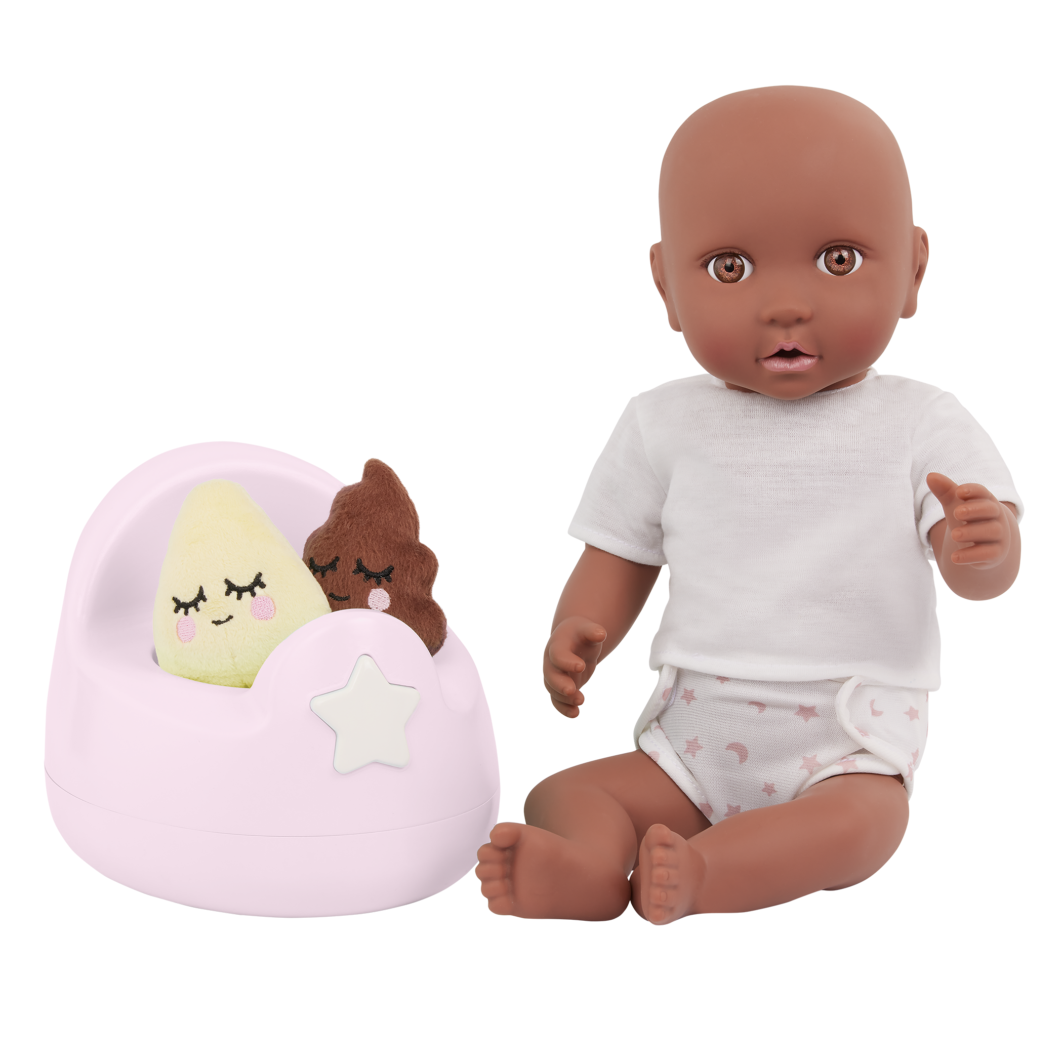 Baby Doll Potty Set in Pink - Baby Doll Accessory with Fun Sounds - LullaBaby