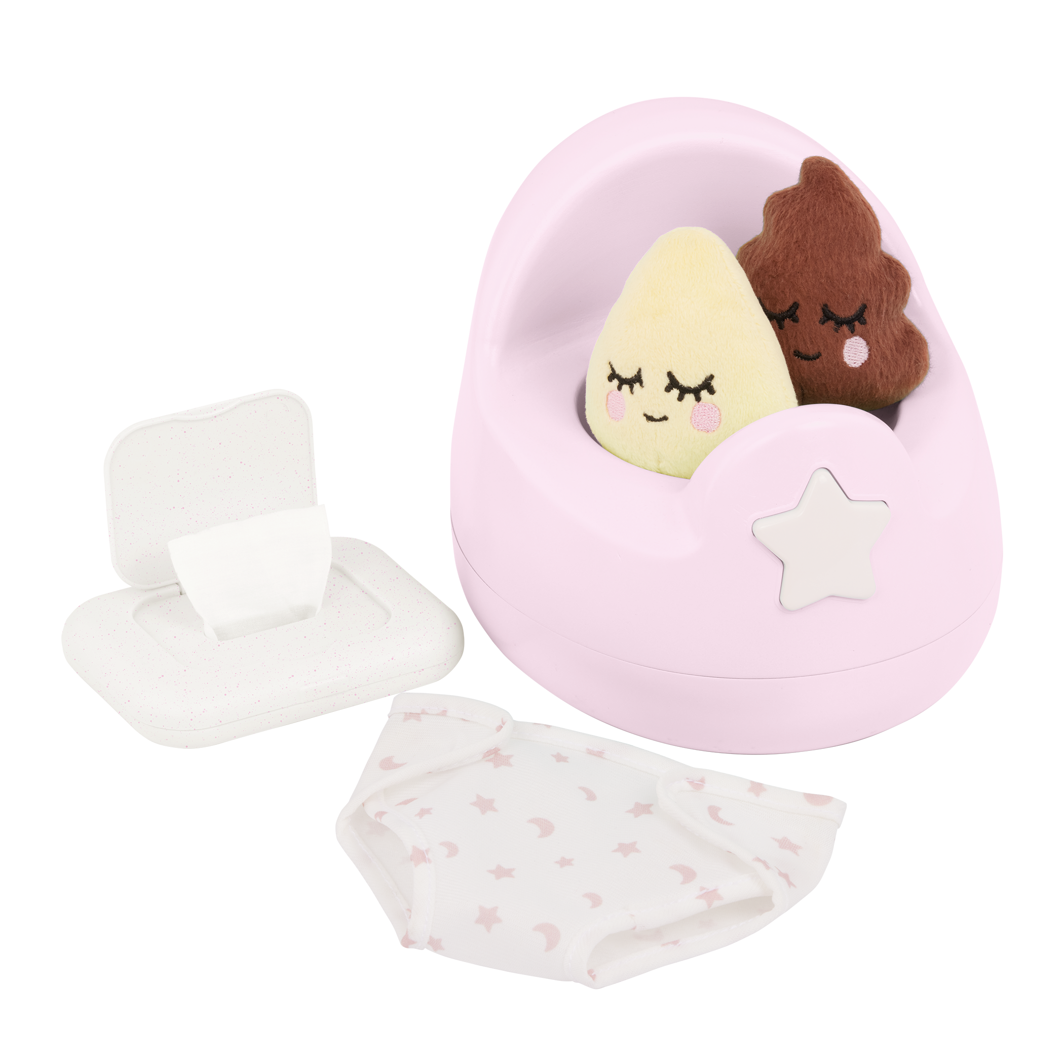 Baby Doll Potty Set in Pink - Baby Doll Accessory with Fun Sounds - LullaBaby