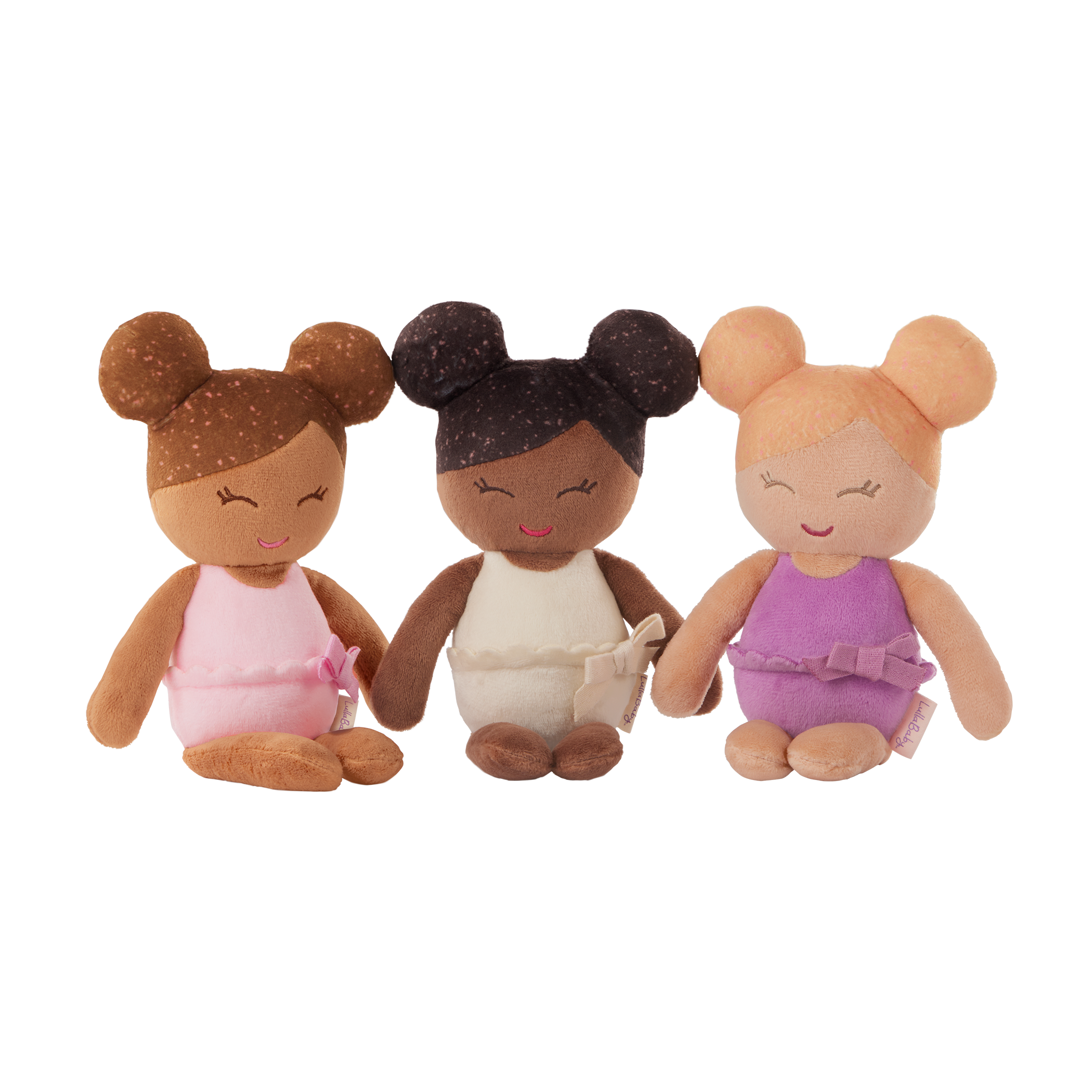 Bath Dolls Bundle - Set of 3 Bath Dolls in Pink Basket - Bath Toys for Kids - Gifts for Ages 2 Years + - LullaBaby Dolls