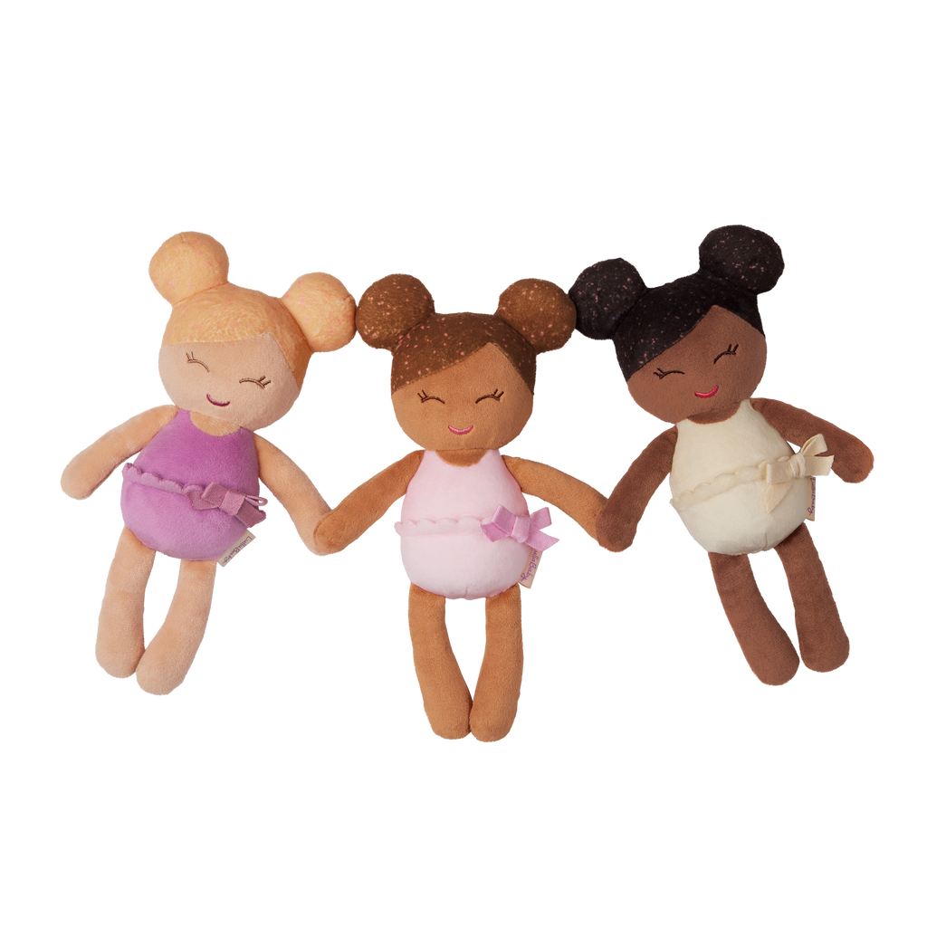 Bath Dolls Bundle - Set of 3 Bath Dolls in Pink Basket - Bath Toys for Kids - Gifts for Ages 2 Years + - LullaBaby Dolls