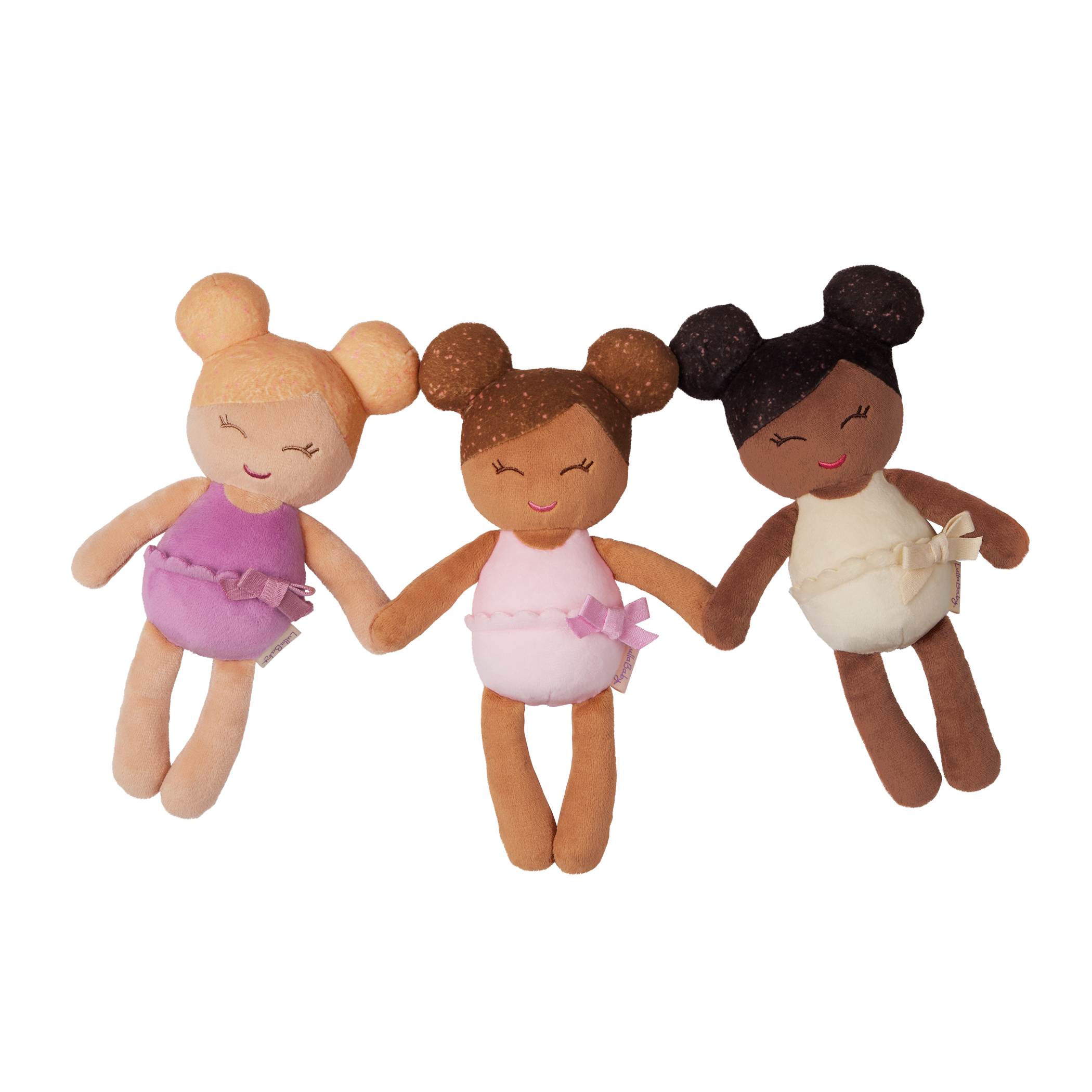 Bath Dolls Bundle - Set of 3 Bath Dolls in Pink Basket - Bath Toys for Kids - Gifts for Ages 2 Years + - LullaBaby Dolls
