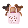 Bath Dolls Bundle - Set of 3 Bath Dolls in Pink Basket - Bath Toys for Kids - Gifts for Ages 2 Years + - LullaBaby Dolls