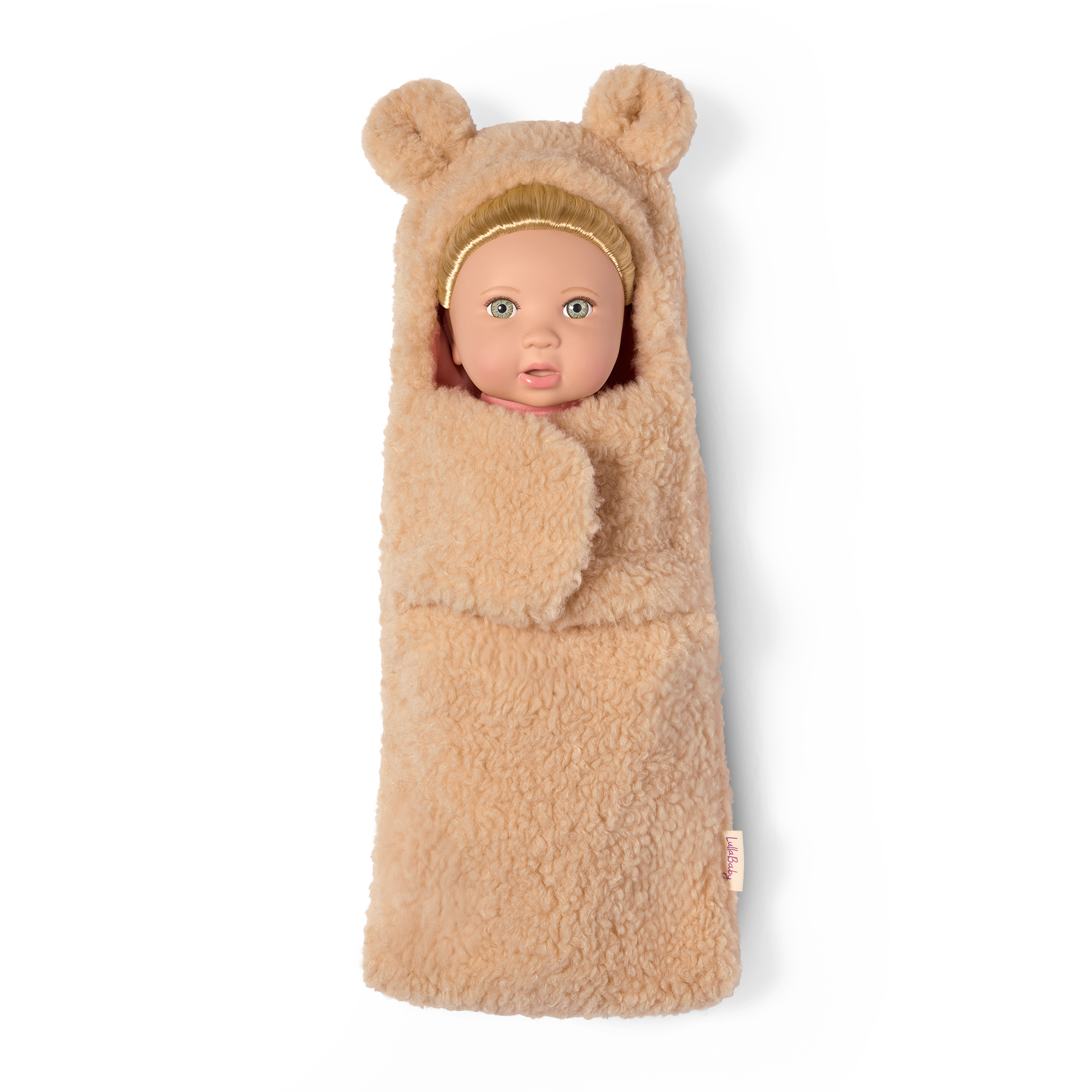 Baby Doll & Cuddler - 36cm Baby Doll with Hair - Brown Bear Style Cuddler - Gifts for Ages 2 Years + - LullaBaby UK