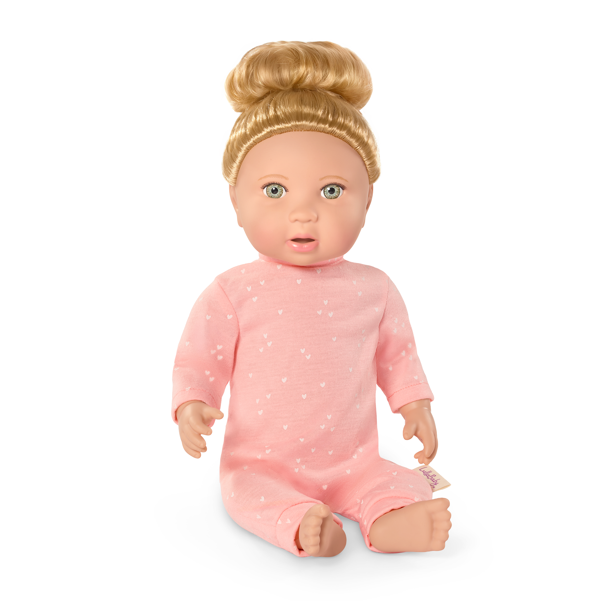 Baby Doll & Cuddler - 36cm Baby Doll with Hair - Brown Bear Style Cuddler - Gifts for Ages 2 Years + - LullaBaby UK