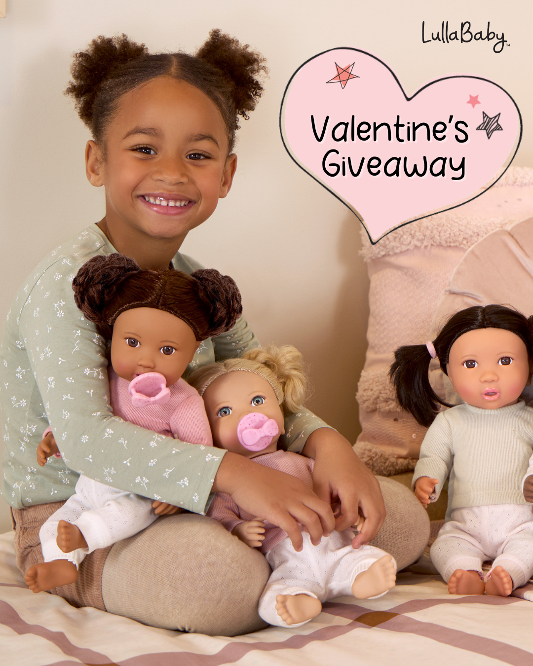 Valentine's Giveaway - LullaBaby Dolls with Hair - Toys for Toddlers - Baby Dolls & Accessories - LullaBaby UK